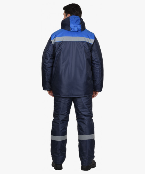 Костюм СИРИУС-РОСТ-НОРД куртка, брюки темно-синий с васильковым