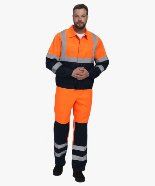 Костюм сигнальный Ярксион-2 СОП К. (тк.Смесовая,210) п/к, оранжевый/т.синий