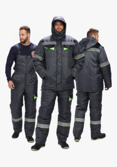 Костюм зимний Ховард (тк.OxLine) п/к, т.серый/черный/лимонный