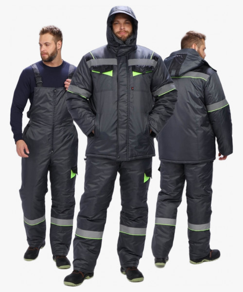 Костюм зимний Ховард (тк.OxLine) п/к, т.серый/черный/лимонный