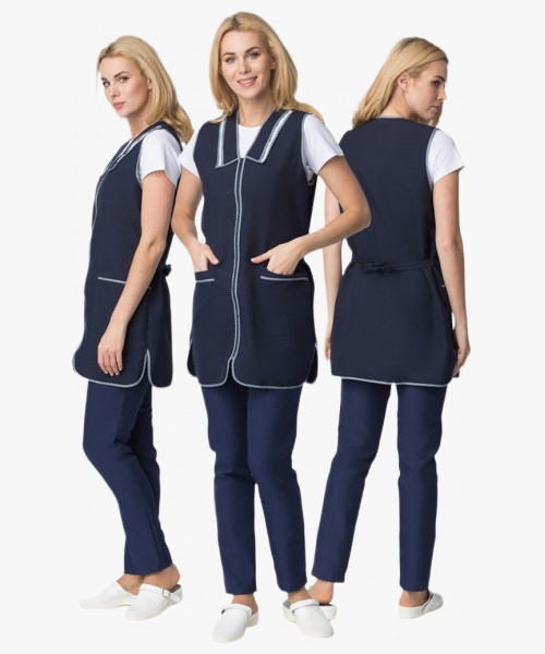 Фартук-сарафан Вишня (тк.Габардин), т.синий