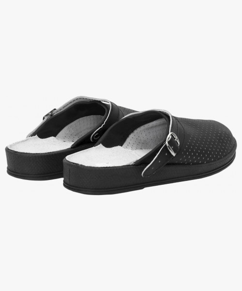 Сабо женские нат.кожа ПВХ, черный