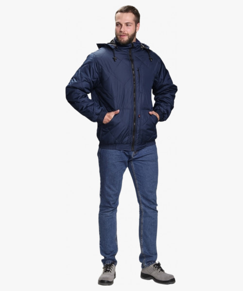 Куртка демисезонная Бомбер-Люкс (тк.Дюспо), т.синий