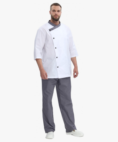 Костюм Канди (ткань ТиСи, 120), серый/белый