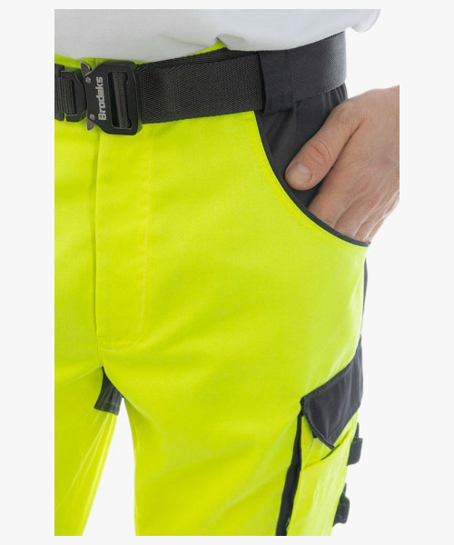 Брюки сигнальные Brodeks KS309, цвет жёлтый, чёрный