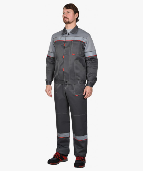 Костюм СИРИУС-ЛЕГИОНЕР куртка кор., п/к темно-серый со светло-серым и СОП