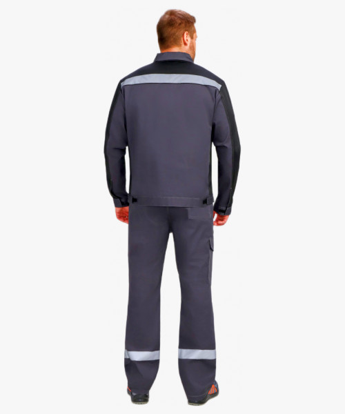 Костюм ProfLineBase-1 (тк. Твил, 210) брюки, т.серый/черный/красный