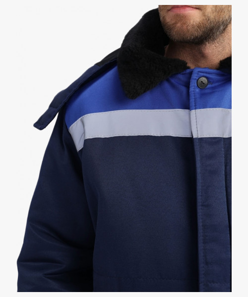 Костюм зимний Труженик-2 (тк.Смесовая,210) п/к,т.синий/васильковый