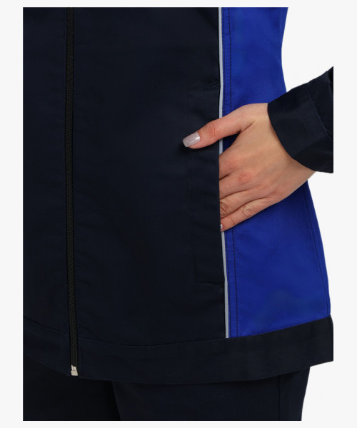 Костюм женский летний ProfLineSpecialist-1 (тк.Смесовая,240) брюки, т.синий/васильковый