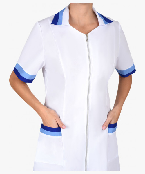 Халат СИРИУС-МИЛА женский белый с голубым и васильковым