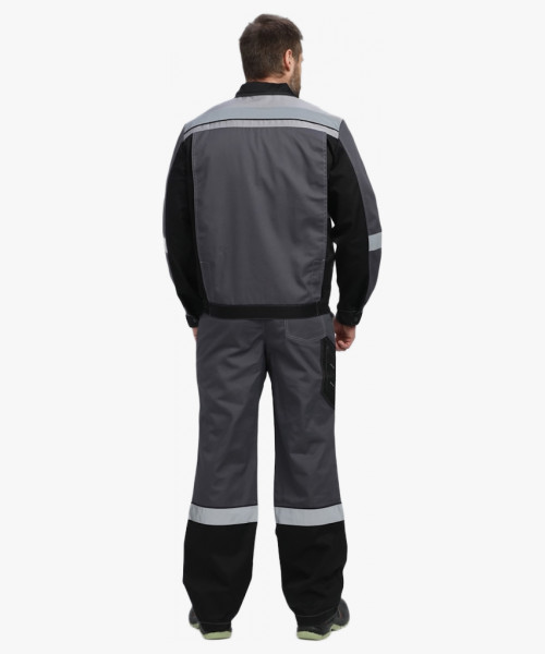 Костюм Виват-1 Премиум CH МВО (тк.Смесовая,240) брюки, т.серый/черный/св.серый