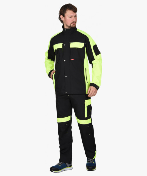 Куртка СИРИУС-ОНИКС черный с лимонным