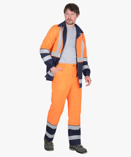 Костюм СИРИУС-ТЕРМИНАЛ-3-РОСС куртка, брюки оранжевая с темно-синим