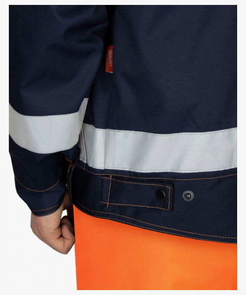 Куртка мужская летняя СИРИУС-ТЕРМИНАЛ-3-РОСС короткая, оранжевая с тёмно-синим