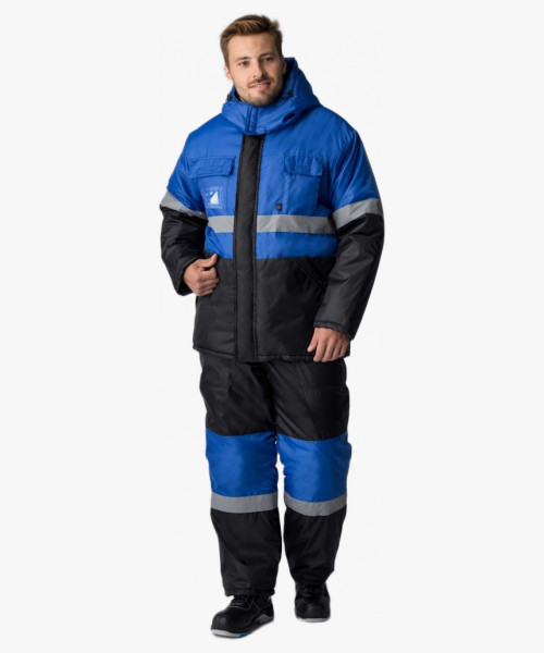 Костюм зимний Мегрес-2 СОП (тк.OxLine,90) п/к, васильковый/черный