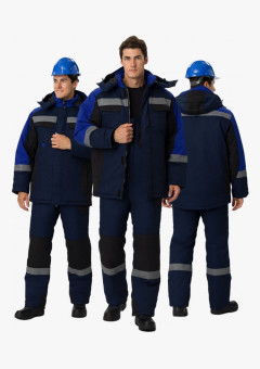 Костюм зимний Вектрон-2 СОП (тк.Смесовая,240) п/к, т.синий/черный/васильковый