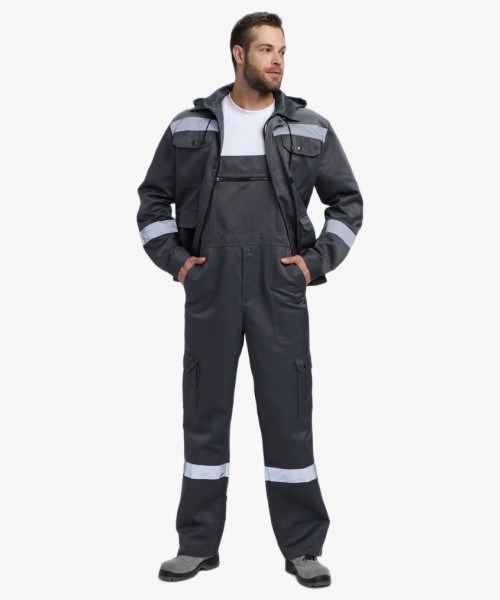 Костюм Нейч-2 СОП с капюшоном (тк.Смесовая,210) п/к, т.серый/св.серый