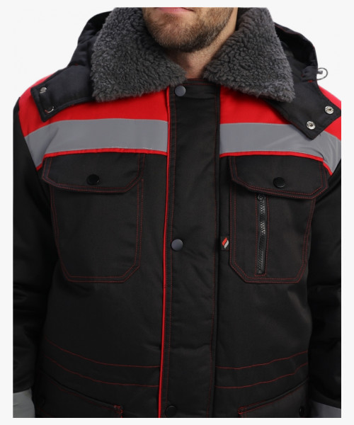 Костюм зимний Нейч-Премиум СОП К. (тк.Смесовая,240) п/к, черный/красный