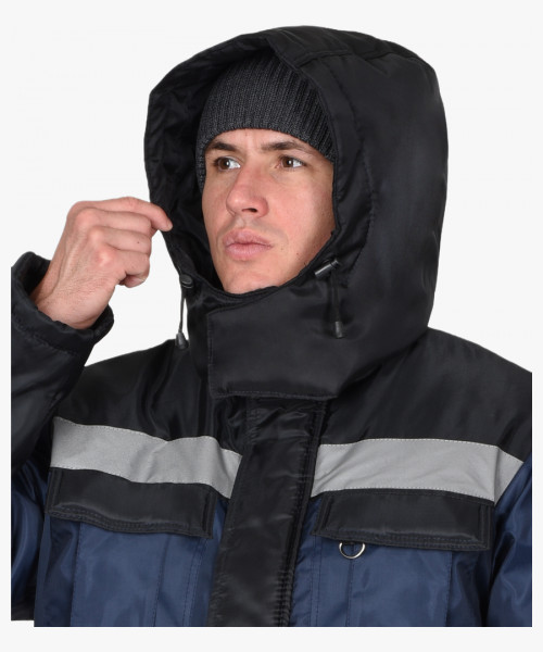 Куртка СИРИУС-ТЕРМИНАЛ зимняя, темно-синяя с черным и СОП