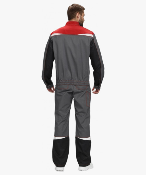 Костюм Строй-1 CH МВО (тк.Смесовая,280) брюки, т.серый/красный/черный