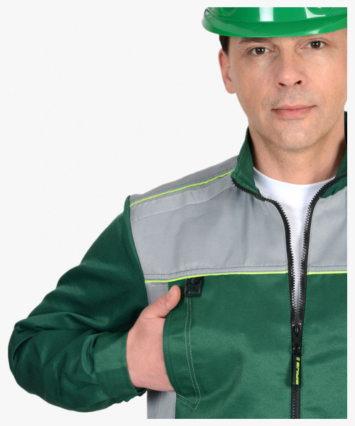 Костюм СИРИУС-ПРАКТИК-1 куртка, п/к зеленый со св. серым