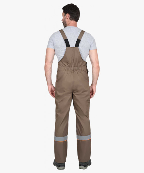 Костюм СИРИУС-МАСТЕР летний: куртка, полукомбинезон, кофейный с тёмно-коричневой отделкой