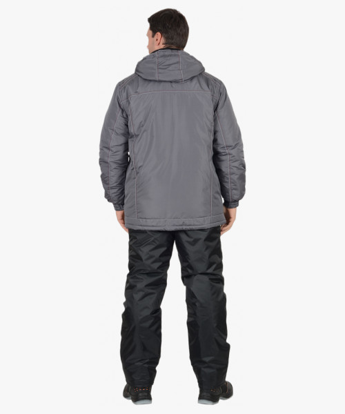 Куртка СИРИУС-АЛЕКС тёмно-серая с красной отделкой