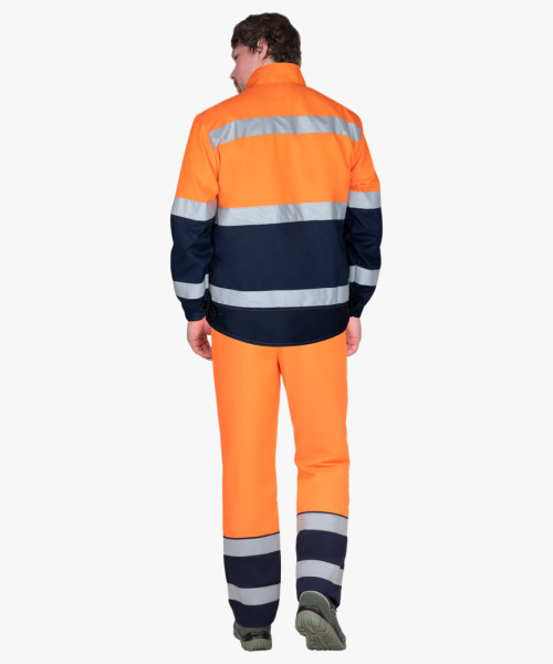 Куртка мужская летняя СИРИУС-ТЕРМИНАЛ-3-РОСС короткая, оранжевая с тёмно-синим