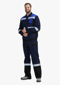 Костюм Виват-2 Премиум IMP (тк.Смесовая,240) п/к, т.синий/черный/васильковый