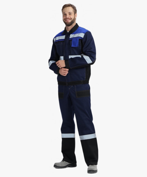 Костюм Виват-2 Премиум IMP (тк.Смесовая,240) п/к, т.синий/черный/васильковый