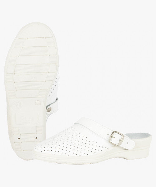 Сабо женские нат.кожа ПВХ, белый