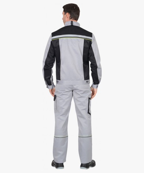 Костюм СИРИУС-ПРАКТИК куртка, п/к св. серый с черным