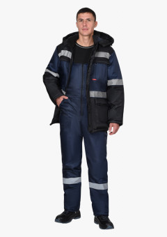 Костюм СИРИУС-ТЕРМИНАЛ зимний, куртка, п/к, синий с черным и СОП