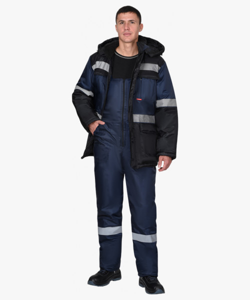 Костюм СИРИУС-ТЕРМИНАЛ зимний, куртка, п/к, синий с черным и СОП