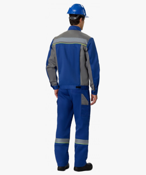 Костюм Практик СОП (тк.Смесовая,210) п/к, васильковый/серый