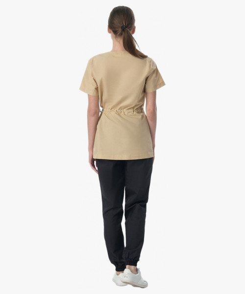 Костюм женский Симпл-001 (тк.Смесовая,120) MedLine, черный/бежевый