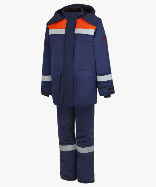 Костюм зимний женский Энергия-Г (91,4 кал.), т.синий/оранжевый (куртка, брюки)