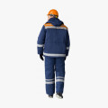 Костюм зимний Горизонт-Люкс (Смесовая, 210) брюки, тёмно-синий/оранжевый
