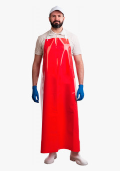 Фартук полиуретановый ЛАРИПОЛ уплотненный красный, толщина 0,3мм,р.90см х115см(ФАР013)(х12)