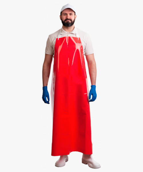 Фартук полиуретановый ЛАРИПОЛ уплотненный красный, толщина 0,3мм,р.90см х115см(ФАР013)(х12)