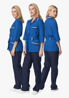 Костюм женский Лира (тк.ТиСи), васильковый/т.синий