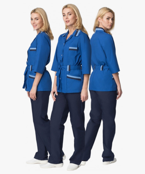 Костюм женский Лира (тк.ТиСи), васильковый/т.синий