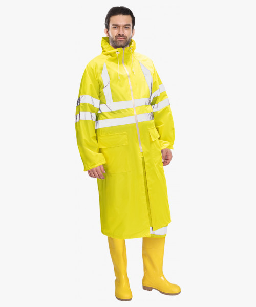 Плащ влагозащитный сигнальный с СОП SIRIUS Профи (225 гр/м2) лимонный (ЧЗ)