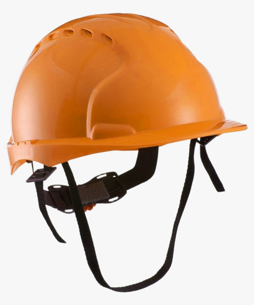 Каска защитная с вентиляцией (с храповиком), оранжевая