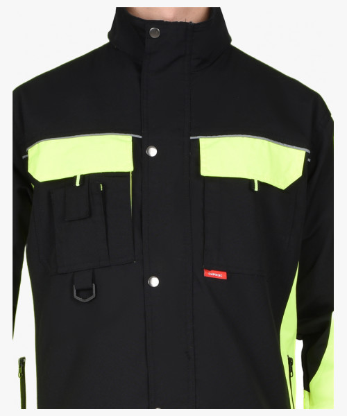 Костюм СИРИУС-ОНИКС куртка, п/к черный с лимонным