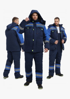 Костюм зимний Бивек-2 СОП (тк.Смесовая,210) пк, т.синий/васильковый/лимонный