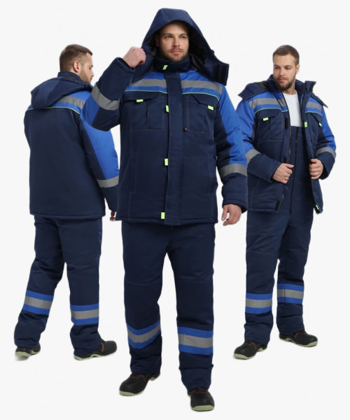 Костюм зимний Бивек-2 СОП (тк.Смесовая,210) пк, т.синий/васильковый/лимонный