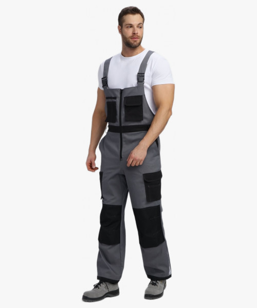 Полукомбинезон Милан NEW CH МВО (тк.Смесовая,270), т.серый/черный