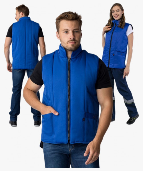 Жилет утепленный Универсальный (Смесовая, 210), васильковый