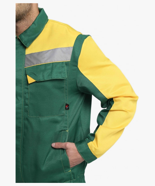 Костюм Сфера NEW (тк.Смесовая,210) п/к, зеленый/желтый